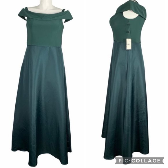 Adrianna Papell Dresses & Skirts - Adrianna Papell Womens Taffeta Formal Cold Shoulder Ball Gown Dress Sz 14 NWT